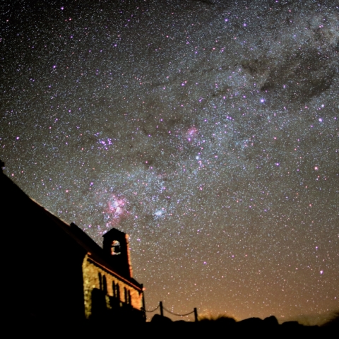 テカポ湖で写した南十字星