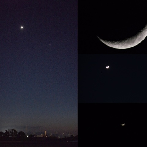 三日月と三日月状の金星
