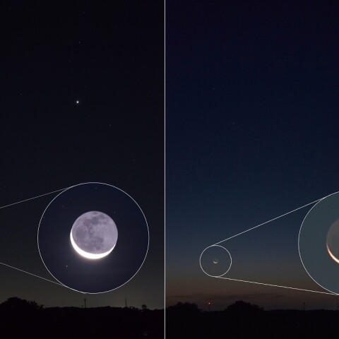 月齢27.1，28.1の月と金星