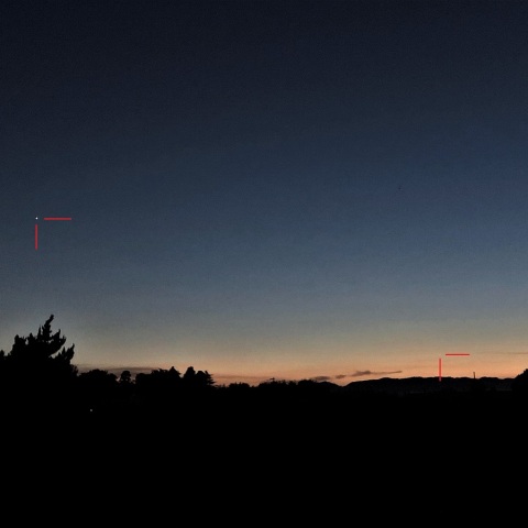 iPhoneで写した金星と水星