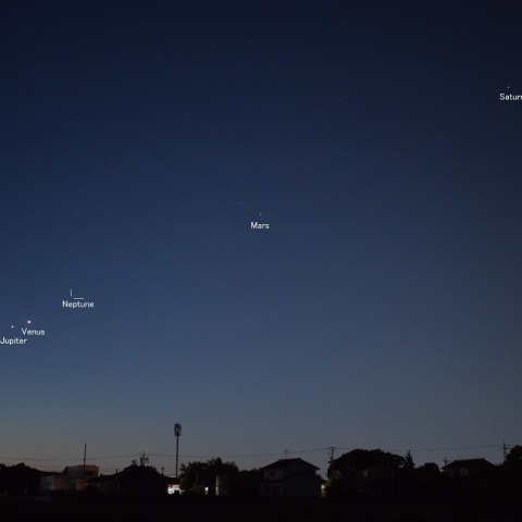 早朝の５惑星