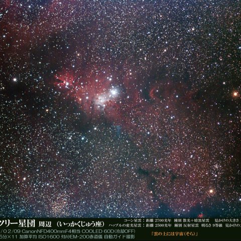 クリスマスツリー星団　周辺