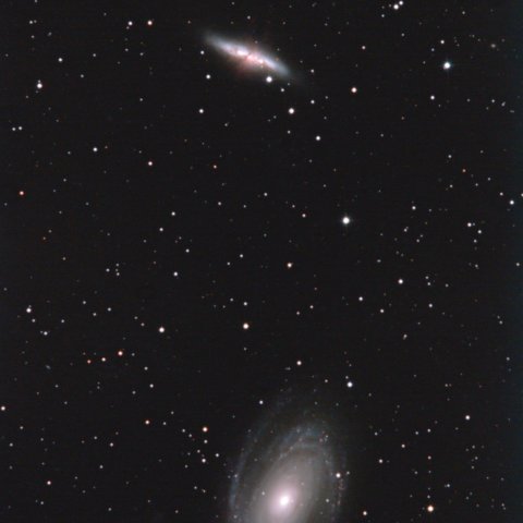 Ｍ８１銀河とＭ８２銀河（超新星出現）