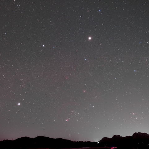 ふたご座に輝く木星と冬の星座 (2026/03/10)