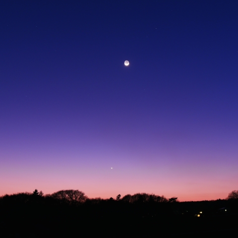 月と金星の接近の1日後 (2026/03/21)