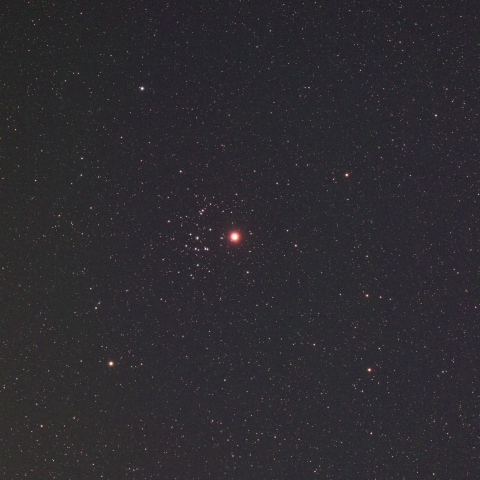 プレセペ星団(M44)と火星の接近 (2026/10/11)