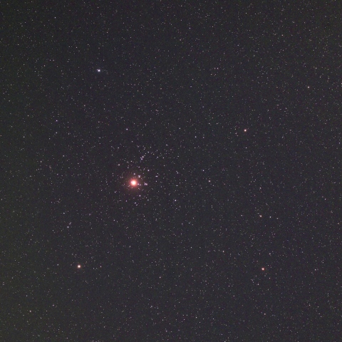 プレセペ星団(M44)と火星の接近 (2026/10/12)