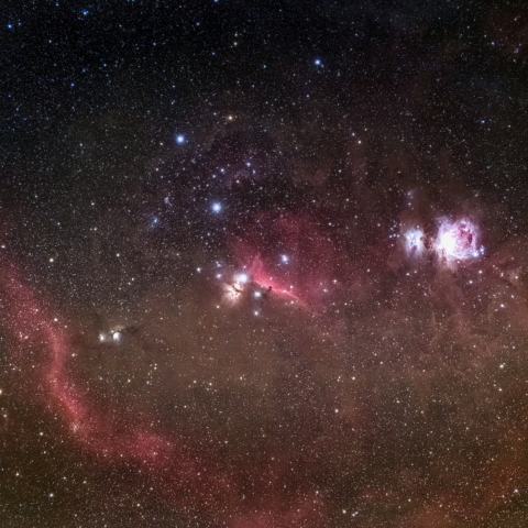 オリオン座三ツ星付近の散光星雲