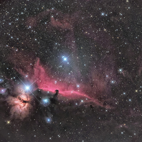 馬頭星雲と燃える木星雲