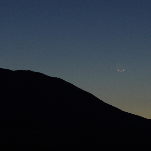 山中湖の月・火星・水星
