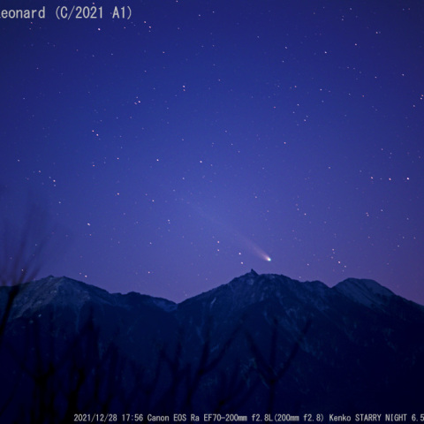 12/28のレナード彗星と鳳凰三山