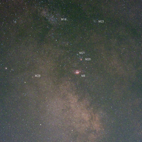 いて座付近のメシエ天体群