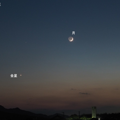 月、金星、火星、水星の集合7月20日