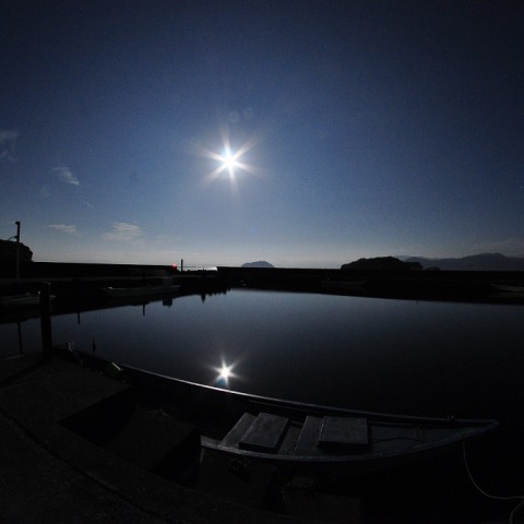 中秋の名月と琵琶湖