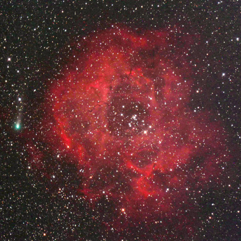 バラ星雲とウカイムデン彗星