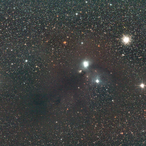 南のかんむり座暗黒帯とNGC6723,6726