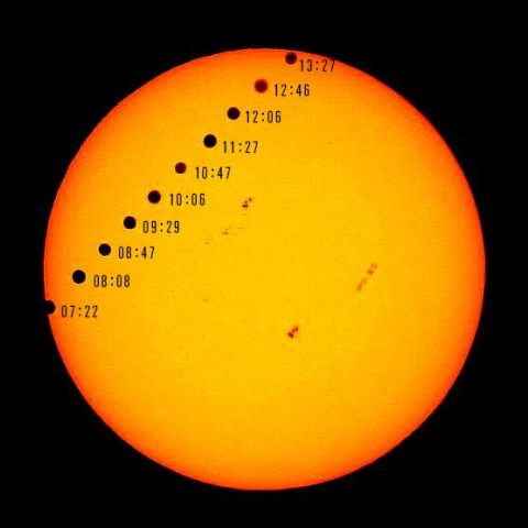 金星の太陽面（日面）通過　全過程