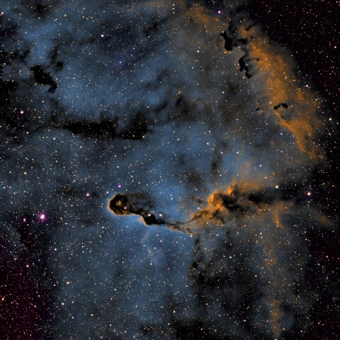 NGCC1396：象の鼻星雲・ハッブルパレット（青編）