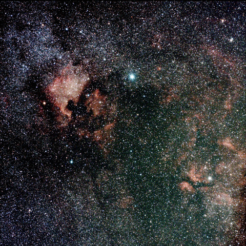 北アメリカ星雲からサドル付近