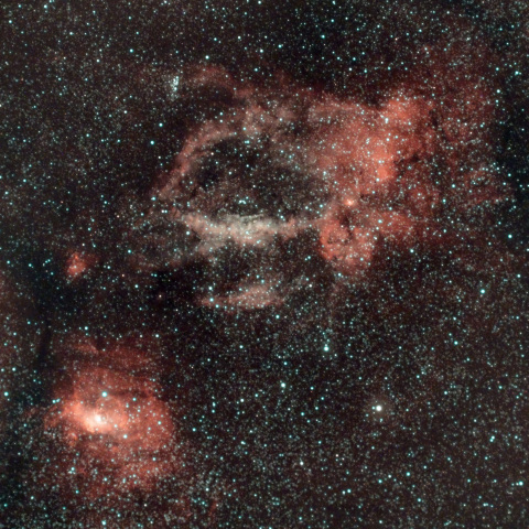 クワガタ星雲とバブル星雲