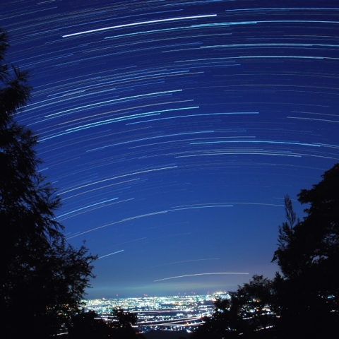 湖東平野夜景とカノープス