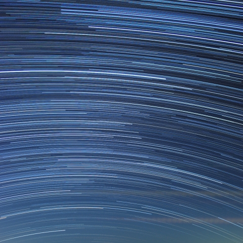 琵琶湖最北端の真南星景