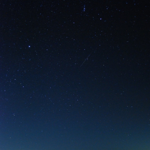 奥琵琶湖・カノープス・シリウス・流れ星・オリオン座