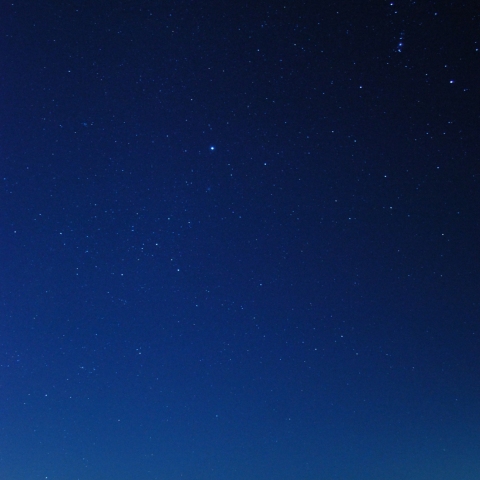 奥琵琶湖から望む冬の大三角とカノープス