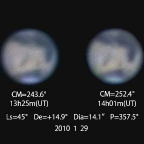 １月２９日の火星