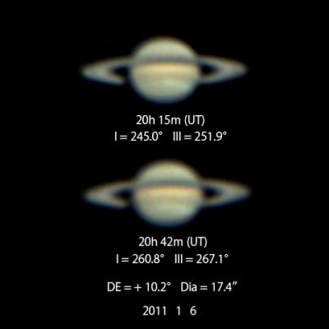 1月7日早朝の土星