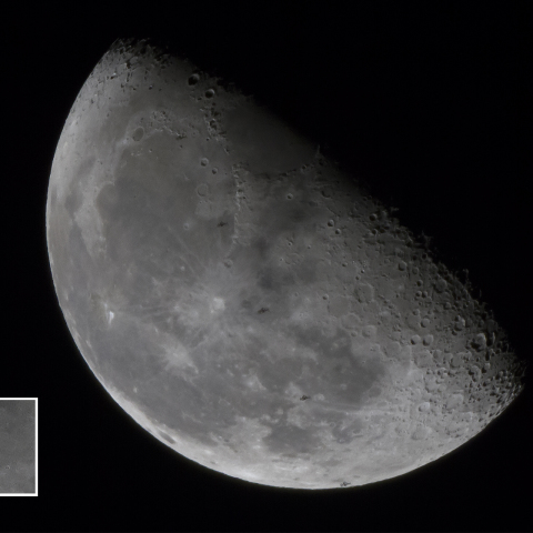 月面を横切るISS