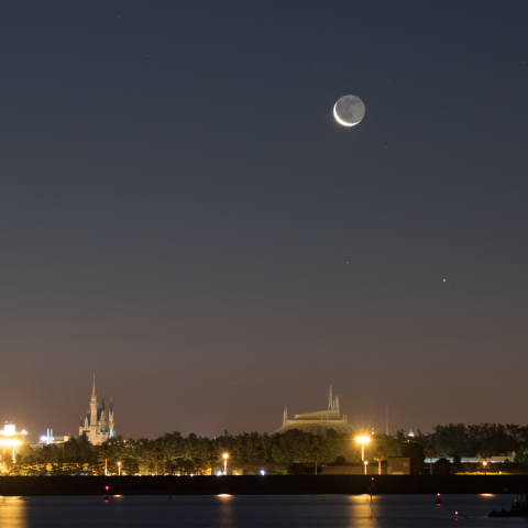 1/26早朝の月と水星