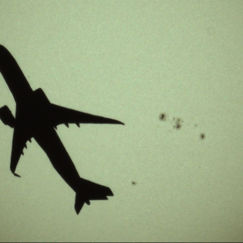 太陽黒点　航空機