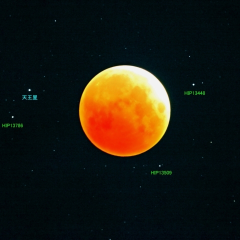 皆既月食 周辺の星々