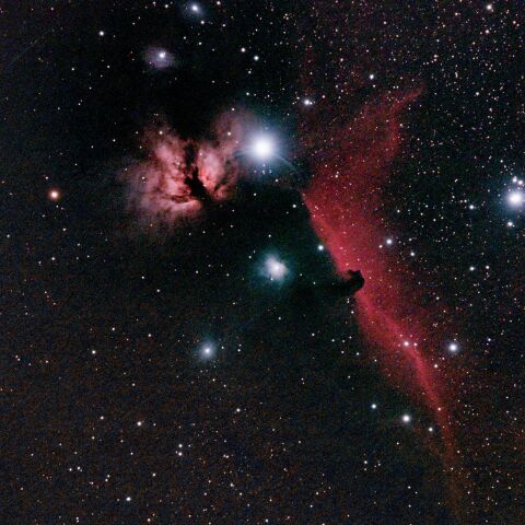 馬頭星雲と燃る木星雲