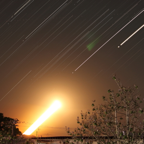 昇る木星土星月