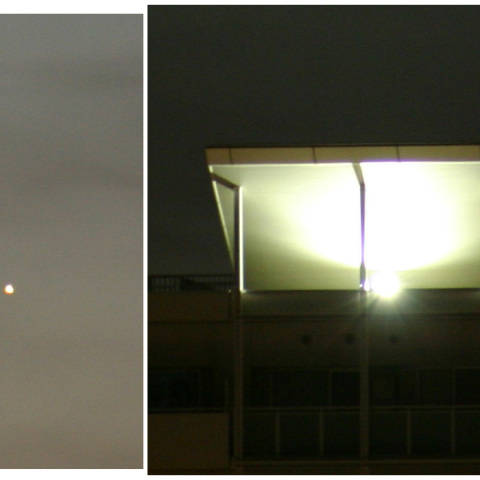 ビルに沈む火星と水星