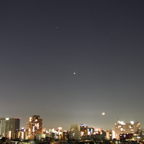 2017年元日の月・金星・火星