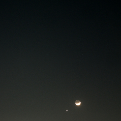 2017年1月2日の月・金星・火星