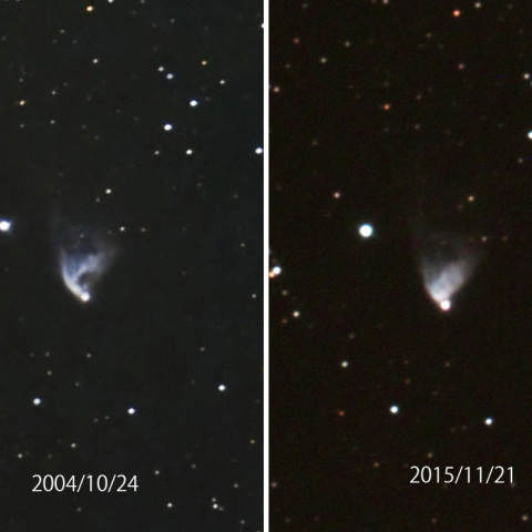 NGC2261 ハッブルの変光星雲の変化