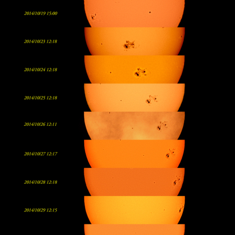 10/18-30 肉眼黒点移動の様子