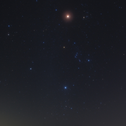 皆既月食と冬のダイヤモンド