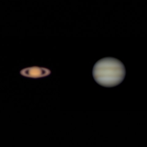 5月30日早朝の土星と木星