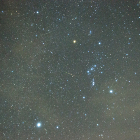 流星と冬の大三角
