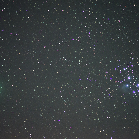 12月16日ウィルタネン彗星（46P）とプレアデス星団