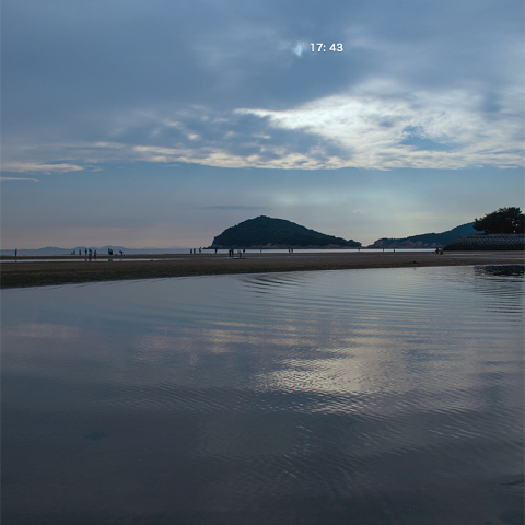 6月21日夏至 天空の鏡 父母ケ浜の部分日食