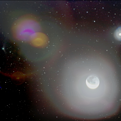 カタリナ彗星と月と金星の接近