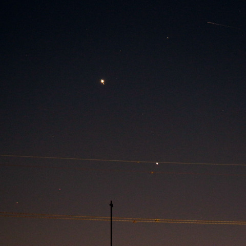 沈む二大惑星と流星