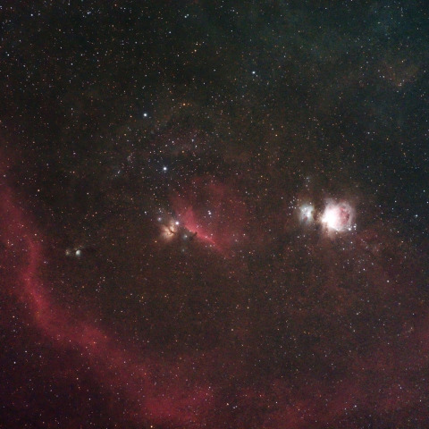 燃える樹 103817: 馬頭星雲（IC434）と燃える木星雲（NGC2024