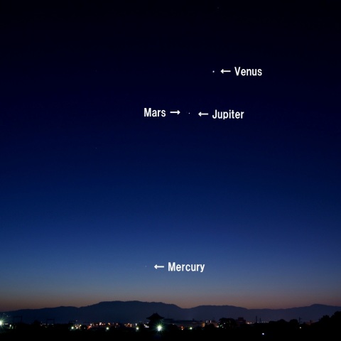 夜明け前の惑星たち